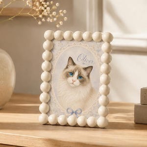 Custom Pet Portrait Frame, Personalized Dog & Cat Photo Frame, Pet Memorial Keepsake, Custom Tabletop Pet Art Gift From Your Pet Photo