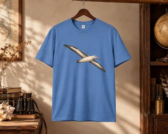 Camiseta Albatroz-errante, Gravura Vintage, Camiseta de História Natural, Presente para Amantes de Pássaros