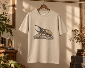 Camiseta del escarabajo Hércules, grabado vintage, camiseta de historia natural, regalo para amantes de los insectos