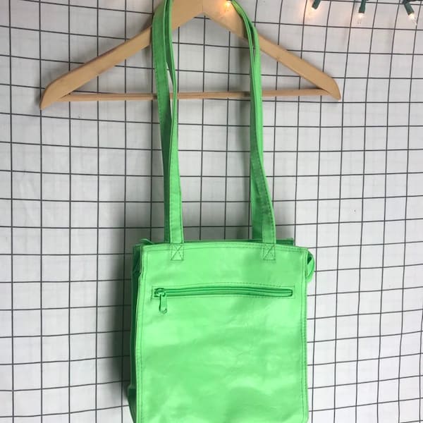 Vintage EURO FASHION Lime Neon Green Crossbody/Shoulder Bag