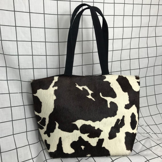 Vintage 90's Y2K Cow Print Real Hair Mini Handbag/