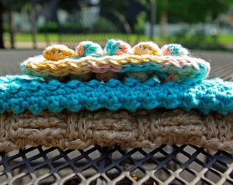 Crochet Washcloths, Set of 3