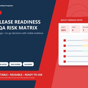 Checklist voor releasegereedheid in Excel | QA-risicomatrix, sjabloon voor softwaretesten (Go/No-Go)