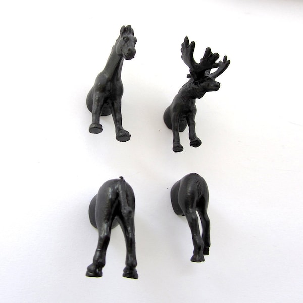 North American Animal Magnets - 4 piece set -  Black Moose and Horse Guy Magnets - Perfect Fathers Day Gift