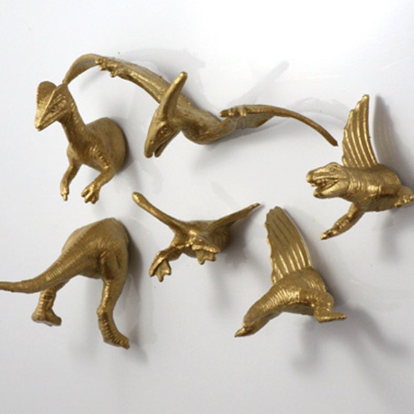 Dinosaurier 6 Pack Gold Magnete - Hochzeit Gunsten für Ooak Hochzeit Tisch Geschenk Steampunk
