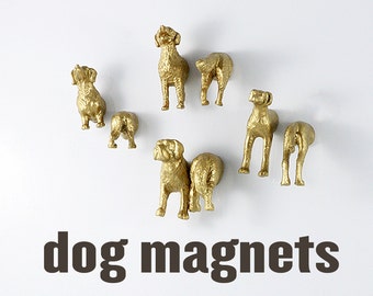 Gold Dogs Magnets - 8 piece set - These friendly guys won't bite (unless you take something from the fridge that isn't yours)