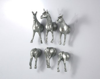 Horse Silver Magnets - boy magnets magnest Silver spooky horses for table decor