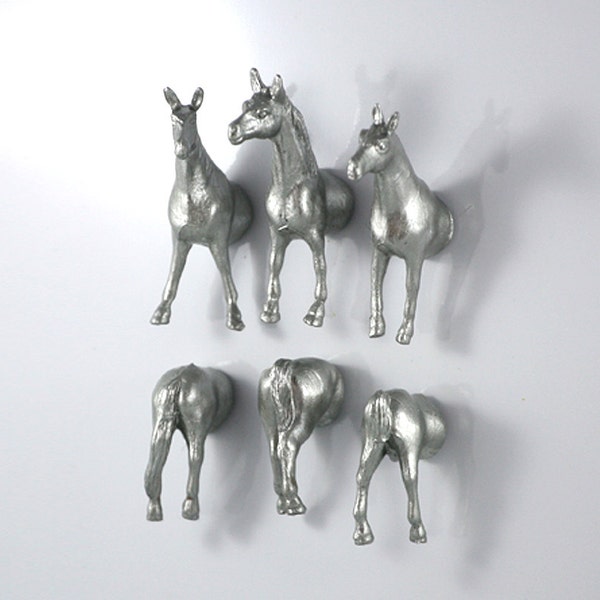 Horse Silver Magnets - boy magnets magnest Silver spooky horses for table decor