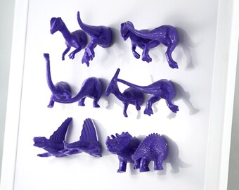 Huge Dinosaur Magnet Set for your Kids - Dinosaur lovers rejoice - Bright Purple 12 pieces