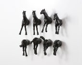 Horses Magnet Set - 8 piece set - black horses or order a larger wedding favor set