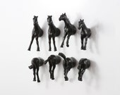 Ensemble d’aimant de chevaux - ensemble de 8 pièces - chevaux noirs ou commandez un plus grand ensemble de faveur de mariage