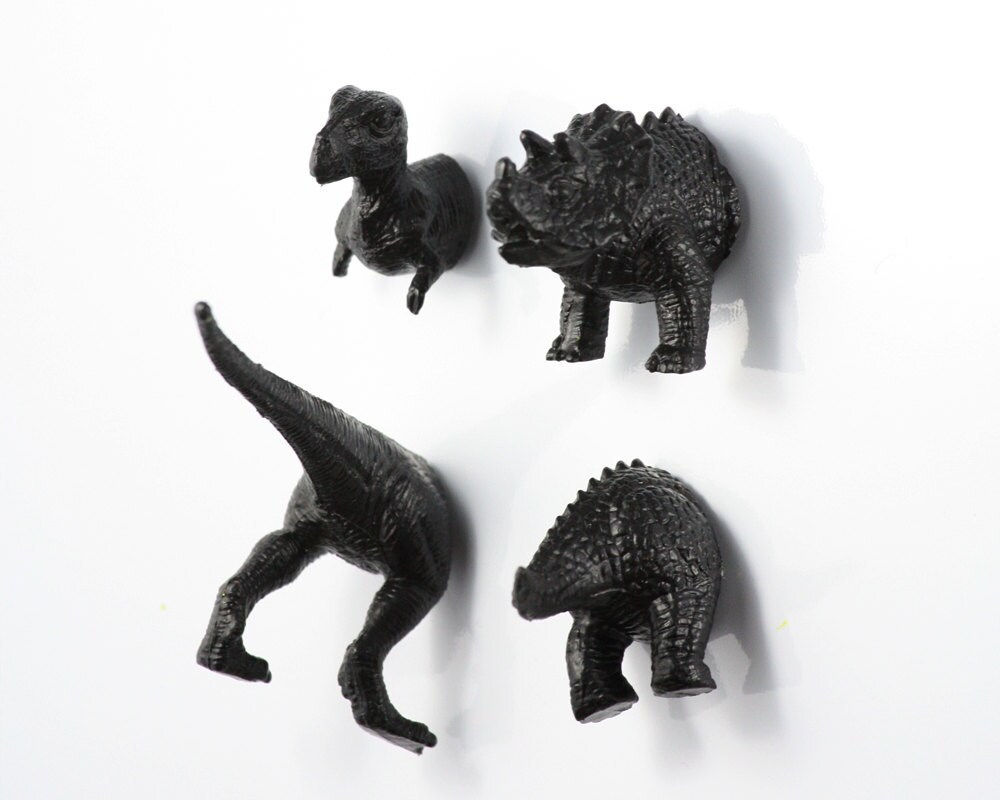 Extinct Dinosaur Magnet Set - Ensemble de 4 Pièces Jet Black Dinosaurs Cadeau Jeune Garçon