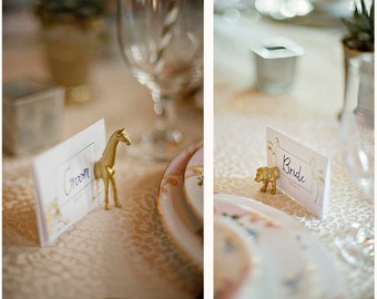 Make your own custom WEDDING set of Animal magnetic escort card holders