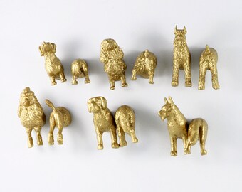 12 pack of gold DOG Magnets for your best friend's fridge - GOLD MAGNETS