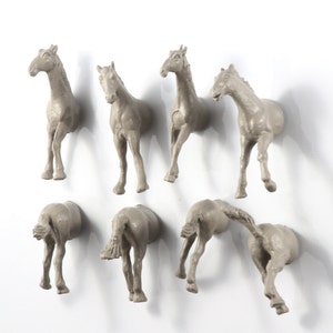 Wild Stallion Horse pack Magnet Set 8 piece set grey gray horses for a horse lover image 1