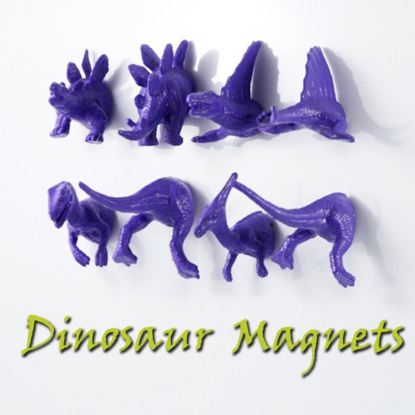 Dinosaur Magnets for Child Bday Gift - 8 Piece set of super strong Magnets - summer purple EtsyAU - Girl Dinosaur - Birthday Party Favor