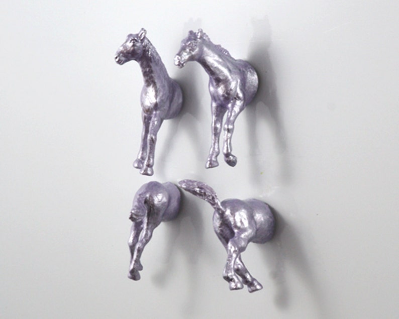 Magnet Horse Lover Set 4 piece set Silvery Purple Magic Horses image 1