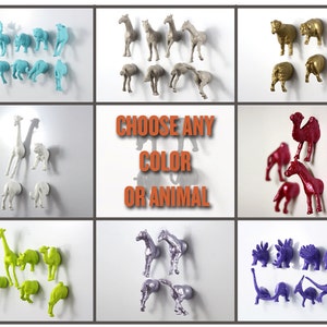 Choose your own animals magnetic place card holders, food card holders, fun gift, cheese card holders, fridge magnets, party favors image 1