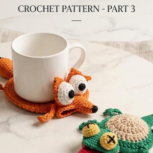 Interactive Pop-Up Animal Coaster Crochet Pattern (PDF Download)
