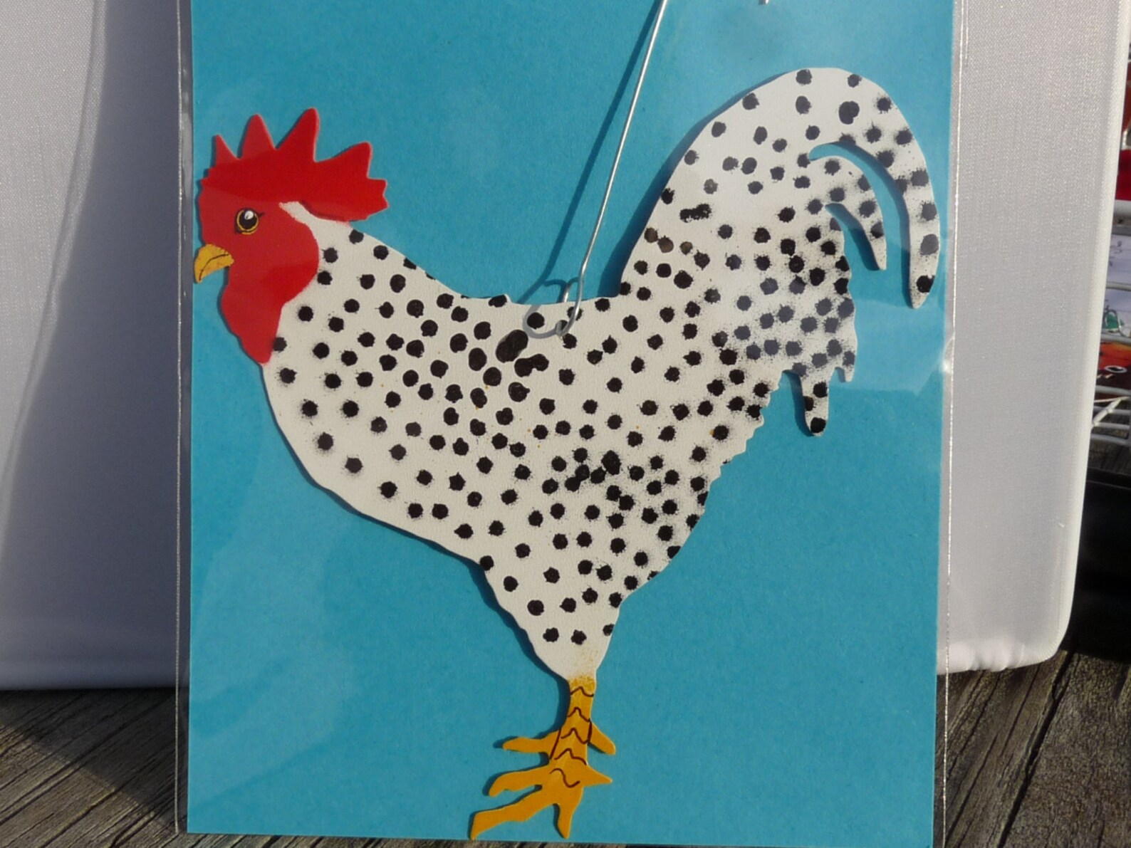 Metal Spotted Rooster Ornament Etsy