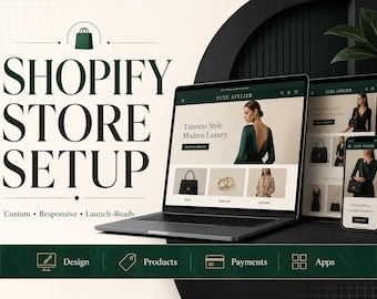 Ontwerp en opzet van een Shopify-webshop op maat | Mobielvriendelijke e-commerce lancering (service)