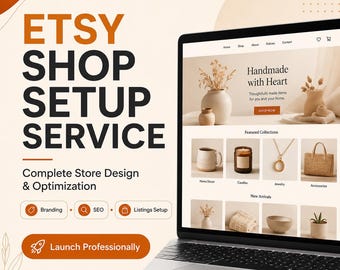Etsy winkel opzetservice | Branding, SEO, productvermeldingen (compleet winkelontwerp)