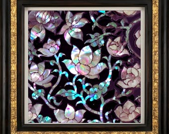 Mother-of-Pearl Peony — Antique Gold Frame TV Art | Digital Download | 4K