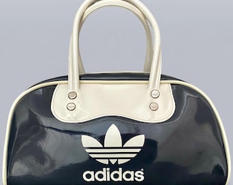 Vintage 1998 Adidas Bowling Bag | Navy Blue Trefoil Y2K Handbag