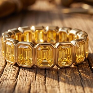 Citrin-Ewigkeitsring, Ringband mit strahlendem Schliff und Zargenfassung, Vintage-Ring aus der viktorianischen Zeit mit Geburtsstein als Erbstück