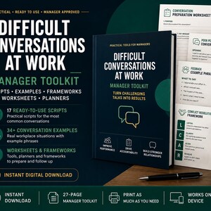 Difficult Conversations at Work | Conflict Resolution Toolkit for Managers | Conversation Scripts, Employee Feedback & Leadership Guide