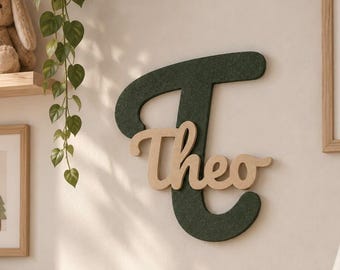 Personalisiertes Türschild Kinderzimmer | Name mit Anfangsbuchstabe | 15 oder 20 cm | Kinder Türschild | Geschenk zur Geburt