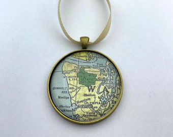 Olympic National Park Map Ornament 35mm