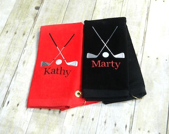 Custom Golf Towel, Personalized Golf Towel, Embroidered Golf Towel, Monogrammed Golf Towel, Personalized Golf Towel, Golf Gift, Gift for Dad