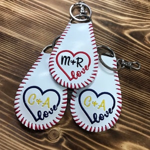 Baseball Schlüsselanhänger, Baseball Schlüsselbund, Schlüsselbund, Schlüsselanhänger, Leder Schlüsselbund, Leder Schlüsselanhänger, Softball Schlüsselbund, Softball, Baseball Geschenk