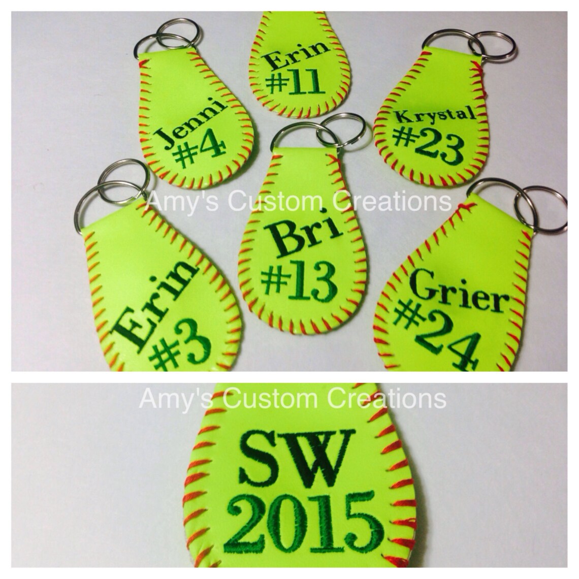 Softball Key Chain Softball Keychain Keychain Key Chain Etsy