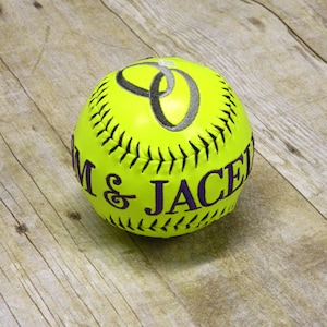 Wedding Gift, Wedding Softball, Monogram Softball, Monogrammed Softball, Custom Softball, Anniversary Gift, Custom Baseball, Monogram