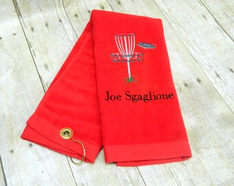 Disc Golf Towel, Personalized Disc Golf Towel, Embroidered Golf Towel, Monogrammed Golf Towel, Personalized Golf Towel, Golf Gift