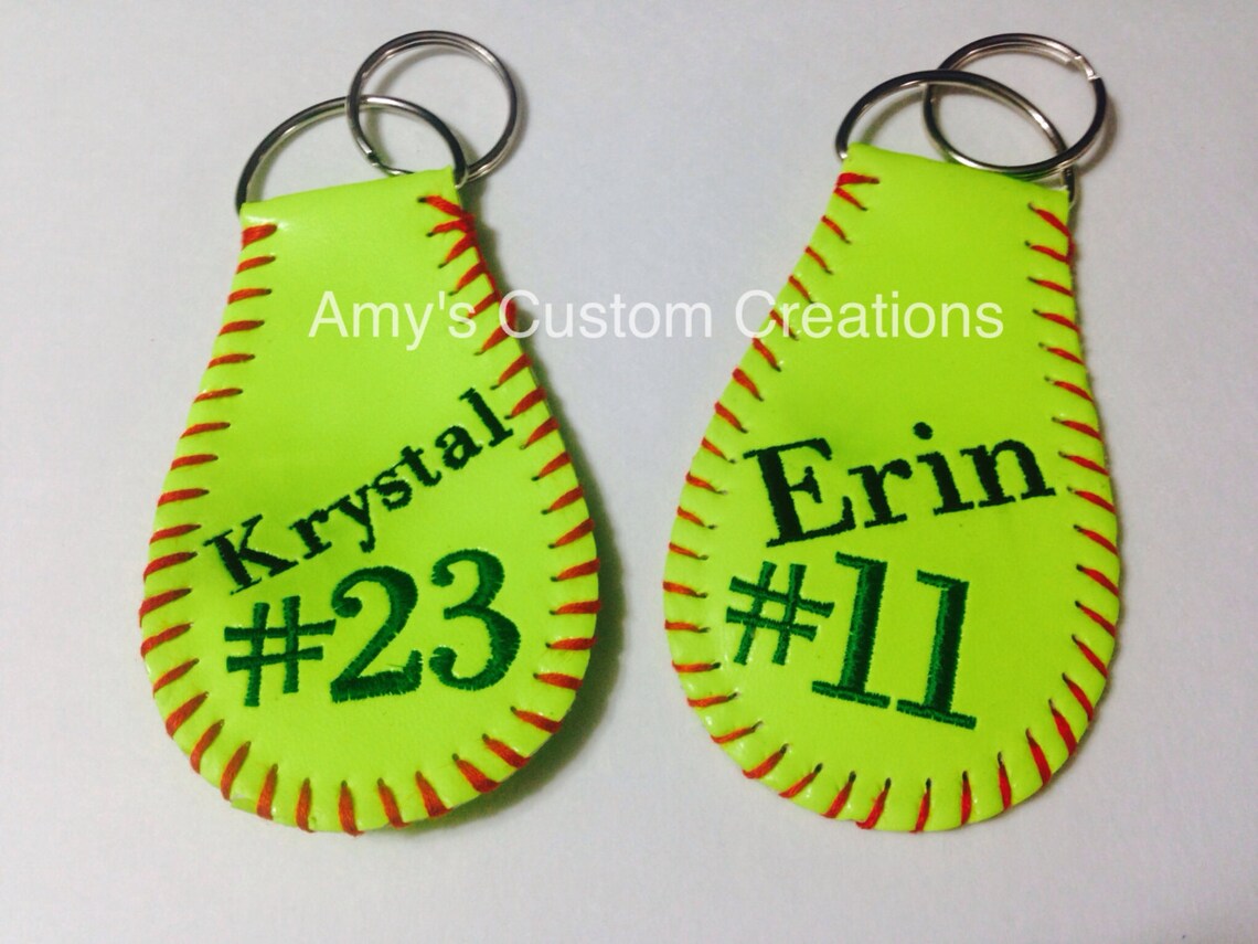 Softball Key Chain Softball Keychain Keychain Key Chain Etsy