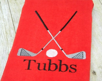 Custom Golf Towel, Personalized Golf Towel, Embroidered Golf Towel, Monogrammed Golf Towel, Personalized Golf Towel, Golf Gift, Gift for Dad