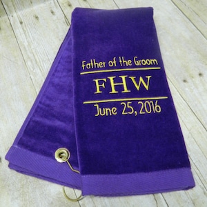 Father of the Groom Gift, Personalized Golf Towel, Embroidered Golf Towel, Monogrammed Golf Towel, Personalized Golf Towel, Golf Gift