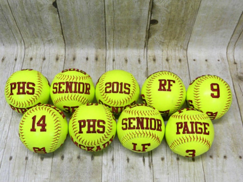 Embroidered Softball Softballs Custom Softball Softball Etsy