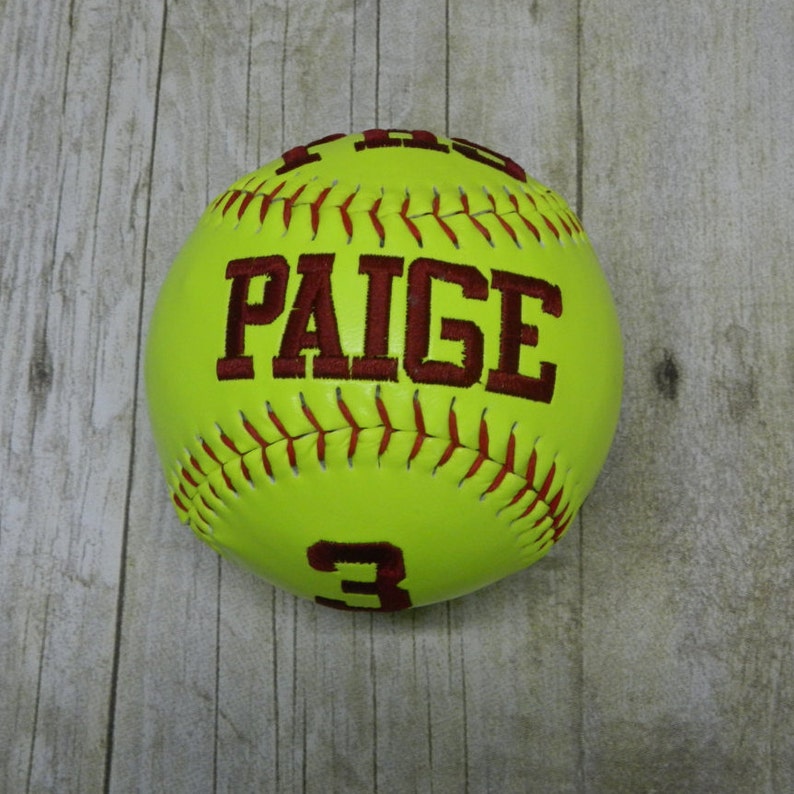 Embroidered Softball Softballs Custom Softball Softball Etsy