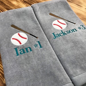Baseball-Handtuch, personalisiertes Baseball-Geschenk, Softball-Geschenk, Monogramm-Baseball-Handtuch, personalisiertes Softball-Handtuch, Sweat-Handtuch