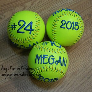 Custom Embroidered Softball, Softballs, Custom Softball, Softball, Custom Embroidered Baseball, Embroidered Baseballs, Baseball, Softball