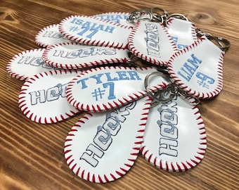 Baseball Key Chain, Baseball Keychain, Keychain, Key Chain, Leather Keychain, Leather Key Chain, Softball Keychain, Softball