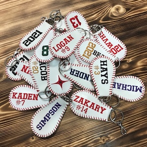 Baseball Key Chain, Baseball Keychain, Keychain, Key Chain, Leather Keychain, Leather Key Chain, Softball Keychain, Softball