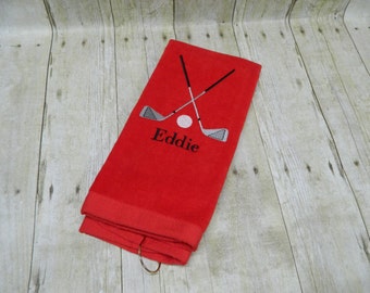 Custom Golf Towel, Personalized Golf Towel, Embroidered Golf Towel, Monogrammed Golf Towel, Personalized Golf Towel, Golf Gift, Gift for Dad