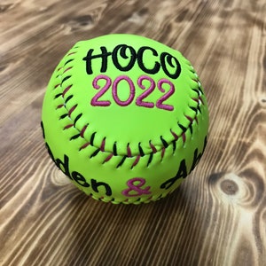 Hoco Proposal, HomecomingProposal, Custom Embroidered Softball, Custom Softball, Softball, Custom Ball, Embroidered Baseballs, Softball