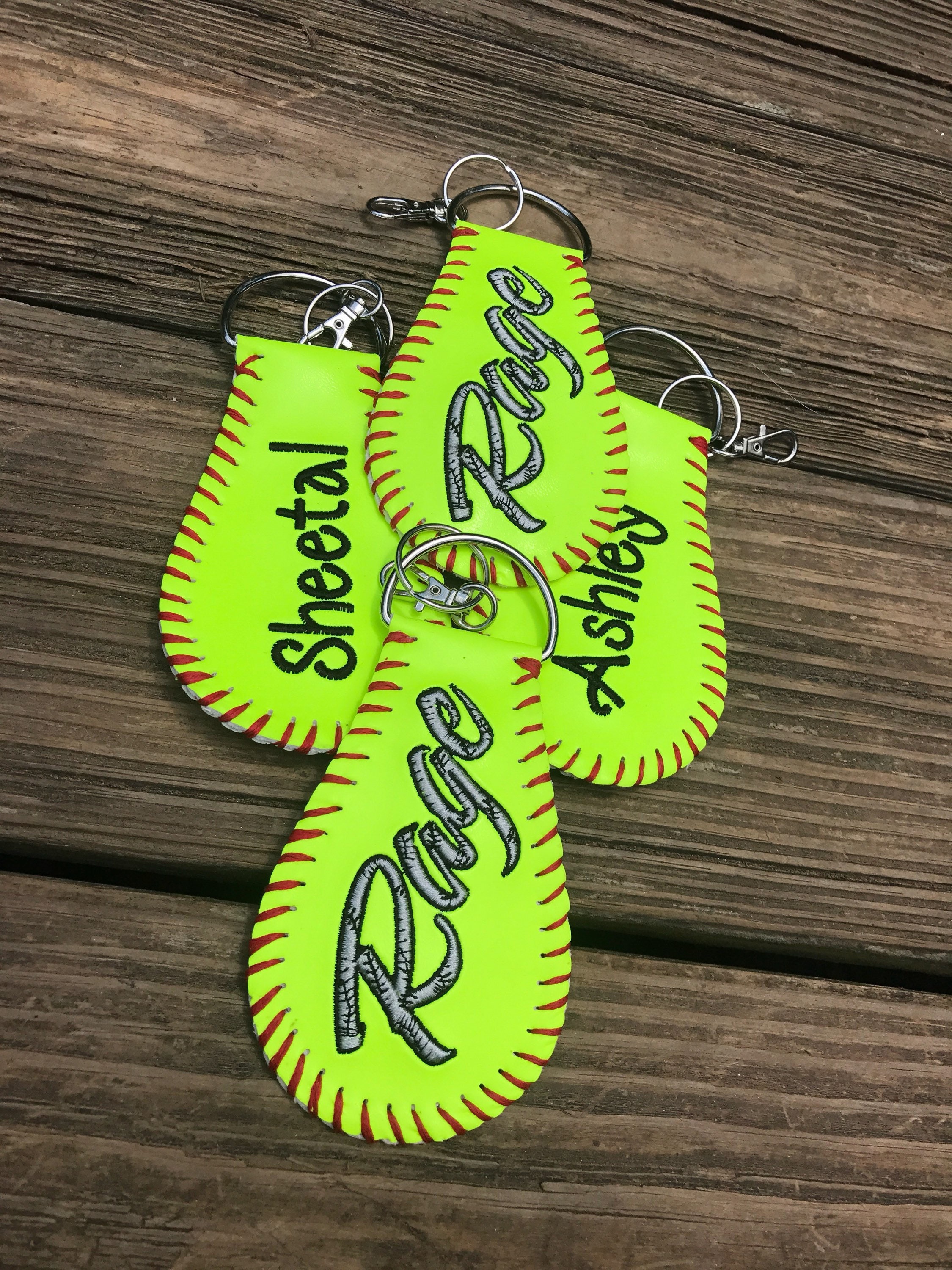 Softball Key Chain Softball Keychain Keychain Key Chain Etsy