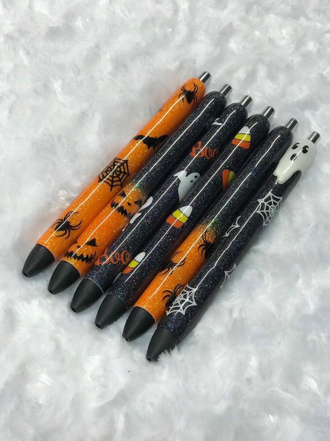 Halloween Pen, Pumpkin Pen, Spider Pen, Ghost Pen, Glitter Pen, Glitter